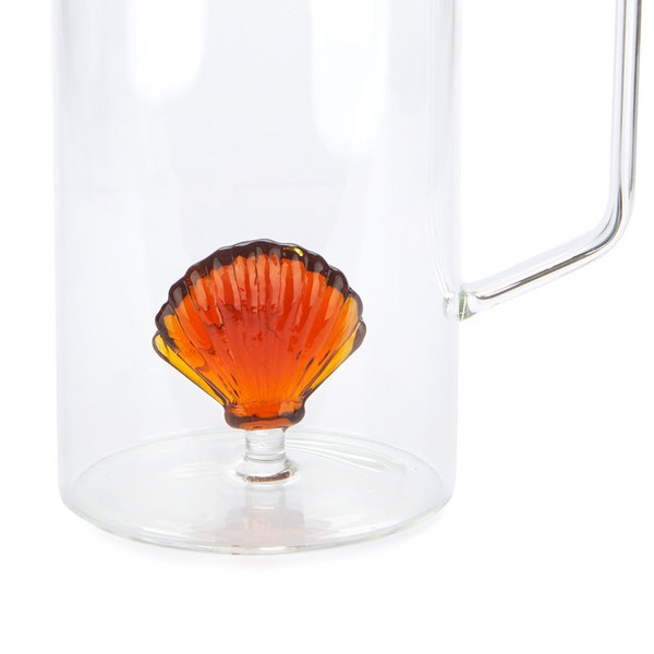 Balvi Jarra Atlantic Shell Color ámbar Hecho a mano en borosilicato Vidrio 1,3 L