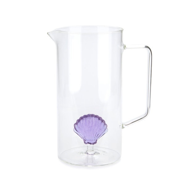Balvi Jarra Atlantic Shell Color lila Hecho a mano en borosilicato Vidrio 1,3 L