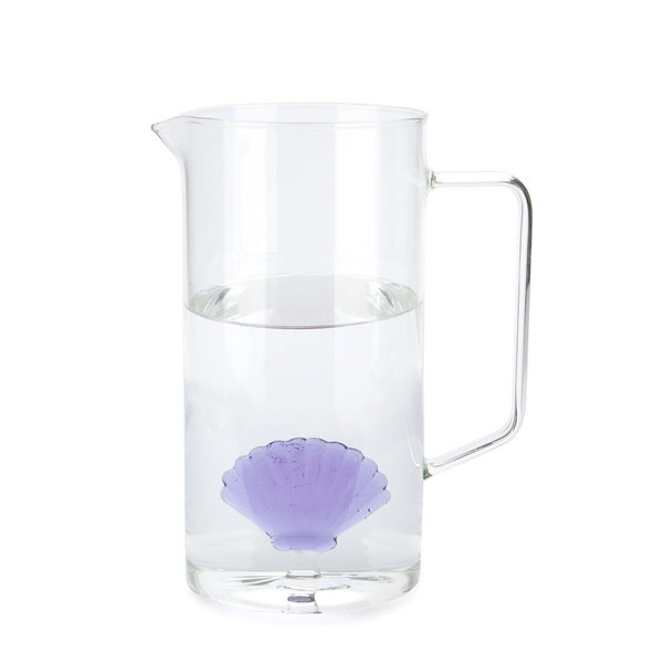 Balvi Jarra Atlantic Shell Color lila Hecho a mano en borosilicato Vidrio 1,3 L
