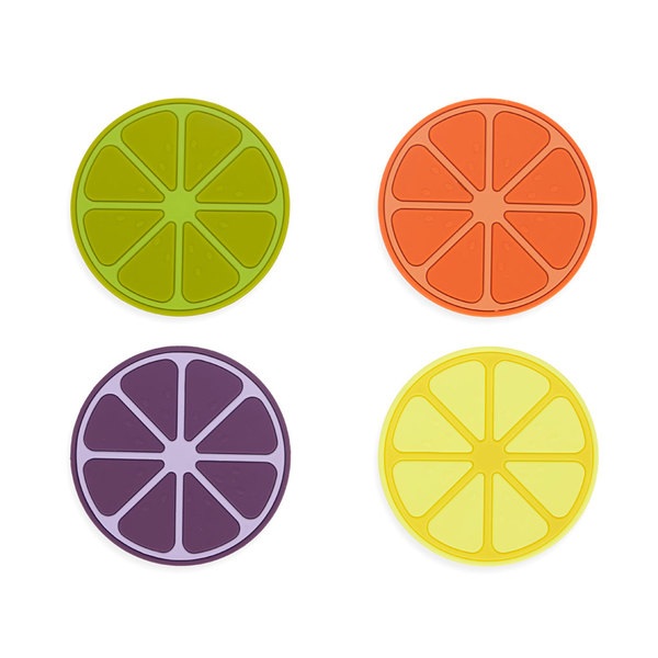 Balvi Posavasos Fruit Party 4 posavasos Diseño de frutas frescas y coloridas Plástico