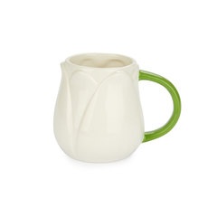 Balvi Mug Tulip Color blanco Taza en forma de flor de tulipán Cerámica 400 ml