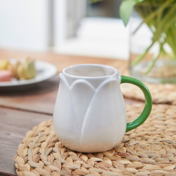Balvi Mug Tulip White colour Tulip-shaped Mug Ceramic 400 ml