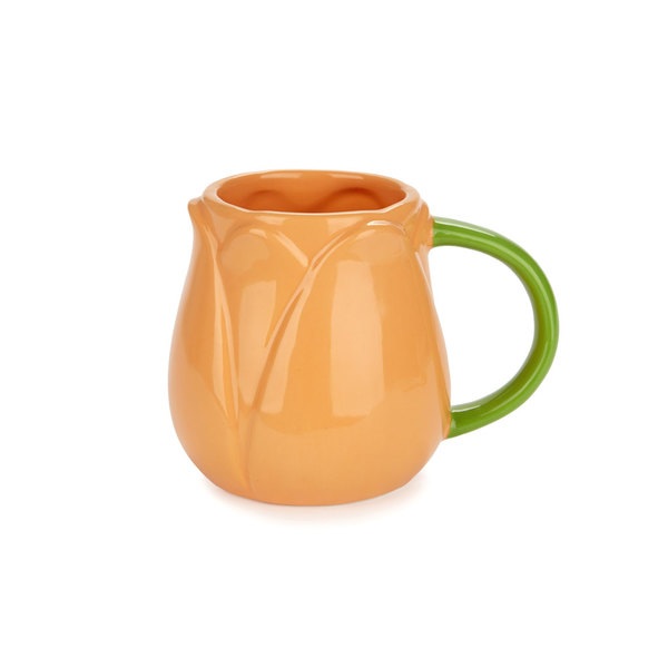 Balvi Henkelbecher Tulip Farbe Orange Tulpenförmige Tasse Keramik 400 ml