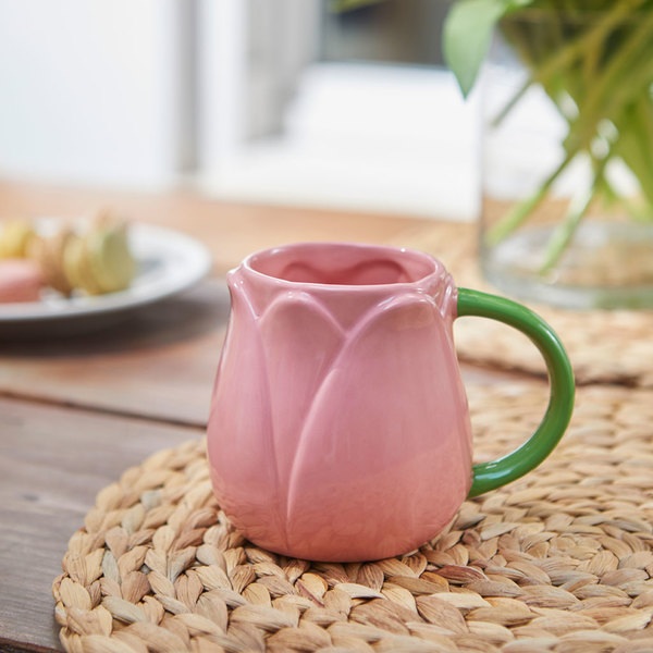 Balvi Mug Tulip Couleur rose Tasse en forme de tulipe Céramique 400 ml