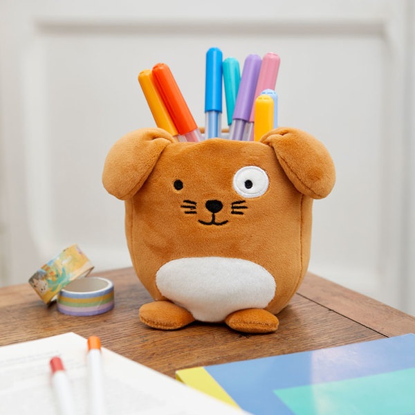 Balvi Portamatite Fluffy Woof Colore marrone Cane morbido e spugnoso Plastica/poliestere