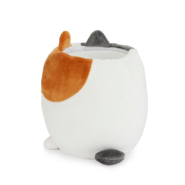 alvi Pot à crayons Fluffy Kitty Calico Couleur blanc, marron et gris Chat tricolore En peluche douce