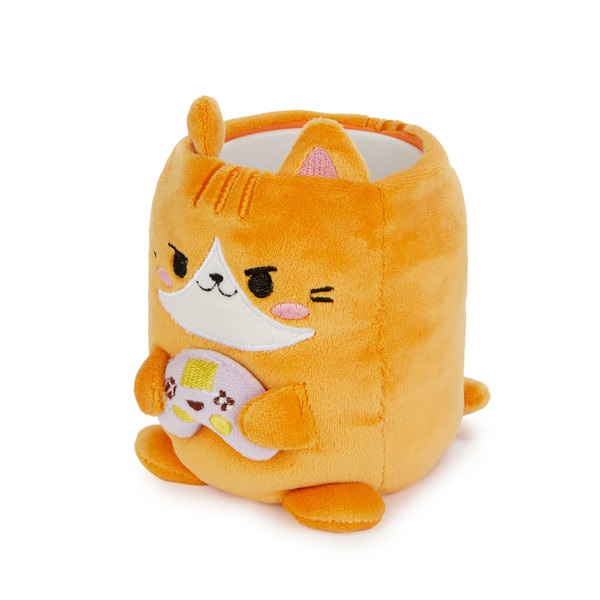 alvi Stiftehalter Fluffy Kawaii Gamer Farbe Orange Flauschig weiche Gamer-Katze Kunststoff/Polyester