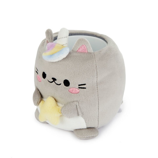 alvi Stiftehalter Fluffy Kawaii Starry Farbe Grau Flauschig weiche Einhorn-Katze Kunststoff/Polyeste