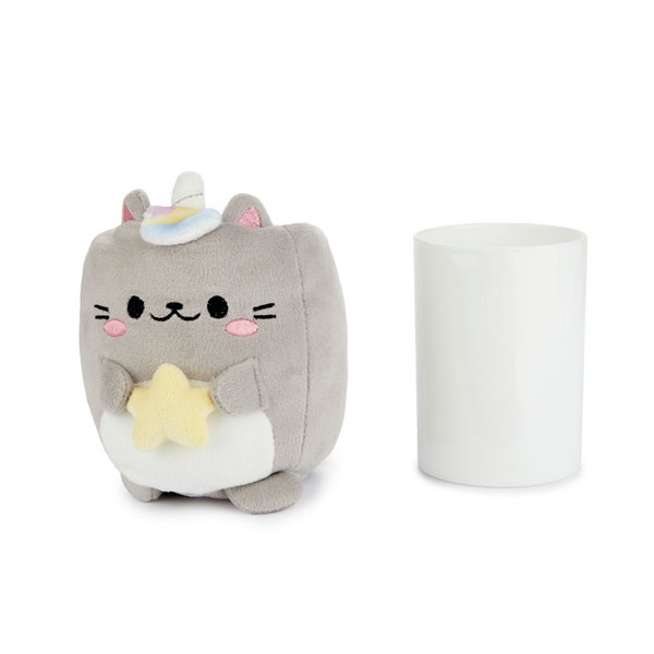alvi Stiftehalter Fluffy Kawaii Starry Farbe Grau Flauschig weiche Einhorn-Katze Kunststoff/Polyeste