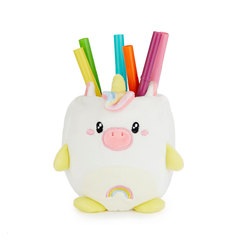 Balvi portalápices Fluffy Unicorn Color blanco Unicornio suave y esponjoso Tela/plástico