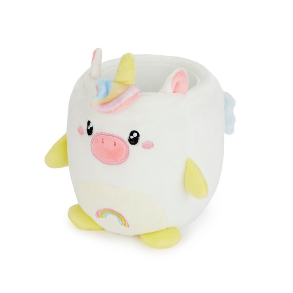 Balvi portamatite Fluffy Unicorn Colore bianco Unicorno morbido e spugnoso Tela/plastica