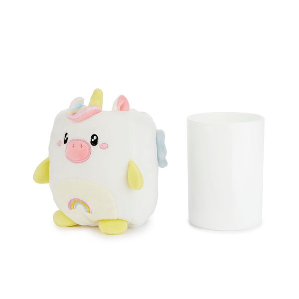 Balvi portamatite Fluffy Unicorn Colore bianco Unicorno morbido e spugnoso Tela/plastica
