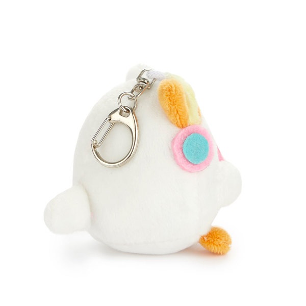 alvi Llavero Fluffy Kawaii Melody Color blanco Gato con auriculares Suave y esponjoso Poliéster/meta