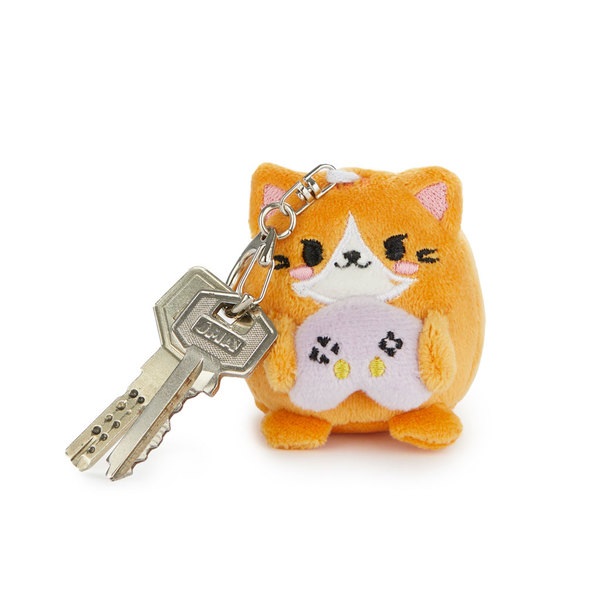 Balvi Llavero Fluffy Kawaii Gamer Color naranja Gato jugador de videojuegos Suave y esponjoso Nylon