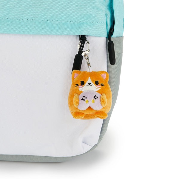 Balvi Llavero Fluffy Kawaii Gamer Color naranja Gato jugador de videojuegos Suave y esponjoso Nylon