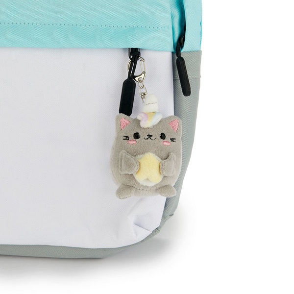 Balvi Llavero Fluffy Kawaii Starry Color Gris Gato unicornio con estrella Suave y esponjoso Nylon