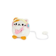 Balvi Bookmark Fluffy Kawaii Melody White color Cat with earphones Soft and fluffy Polyester
