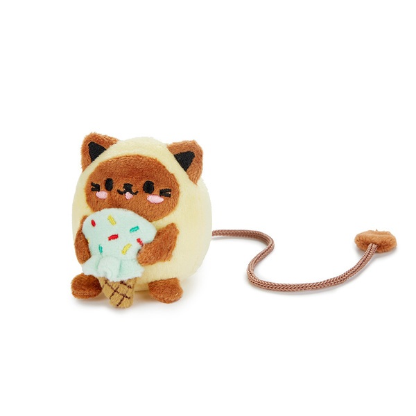 alvi Segnalibro Fluffy Kawaii Minty Colore giallo Gatto amante dei gelati Morbido e spugnoso Poliest