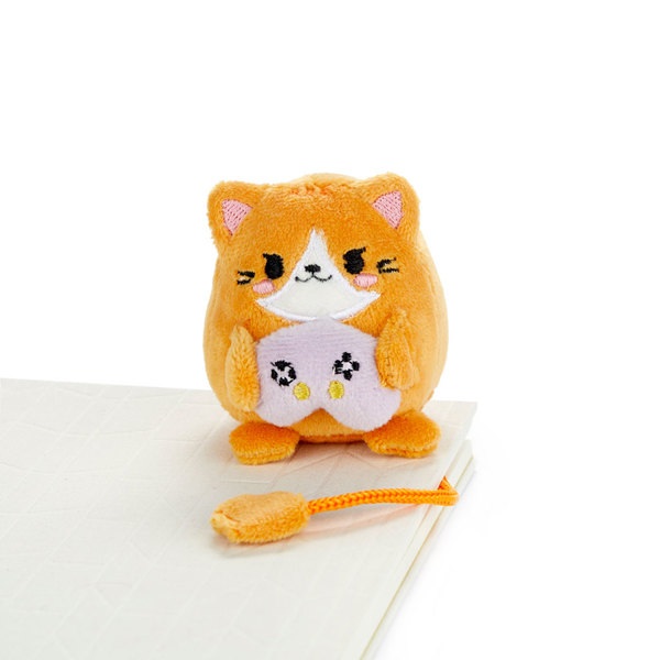 alvi Marcapáginas Fluffy Kawaii Gamer Color naranja Gato jugador de videojuegos Suave y esponjoso Po