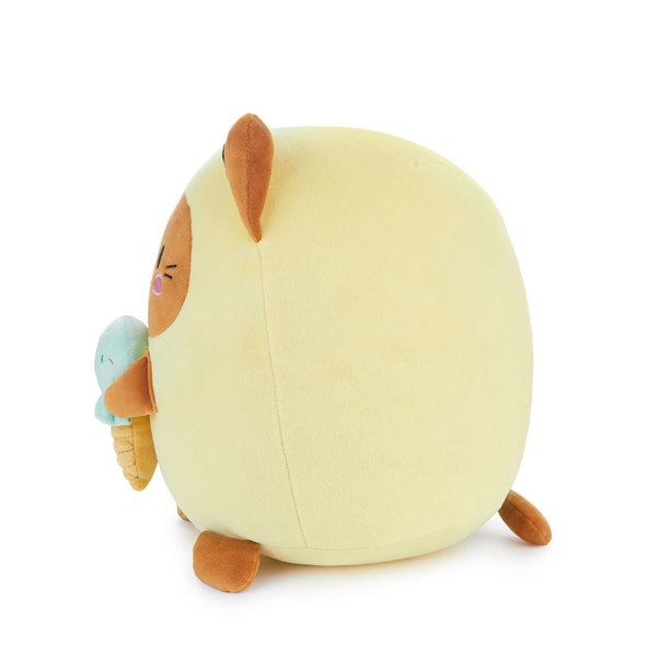 Balvi Cojín Fluffy Kawaii Minty Color amarillo Gato amante de los helados Suave y esponjoso Nylon