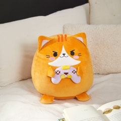 Balvi Cushion Fluffy Kawaii Gamer Orange Colour Cat video game player Soft and fluffy Nylon