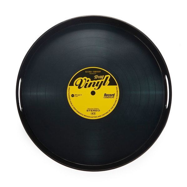 Balvi Bandeja Vinyl Color negro Diseño retro de disco de vinilo Nylon 34,5cm