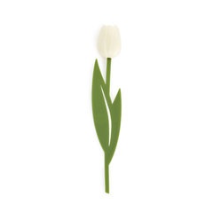 alvi Bookmark Tulip White colour Shaped as a colored tulip flower Thin and flexible Nylon/plastic 12