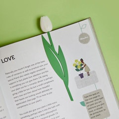 alvi Bookmark Tulip White colour Shaped as a colored tulip flower Thin and flexible Nylon/plastic 12
