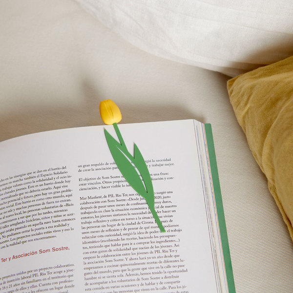 alvi Marcapáginas Tulip Color amarillo Punto de lectura para libros en forma de tulipán de color, fi
