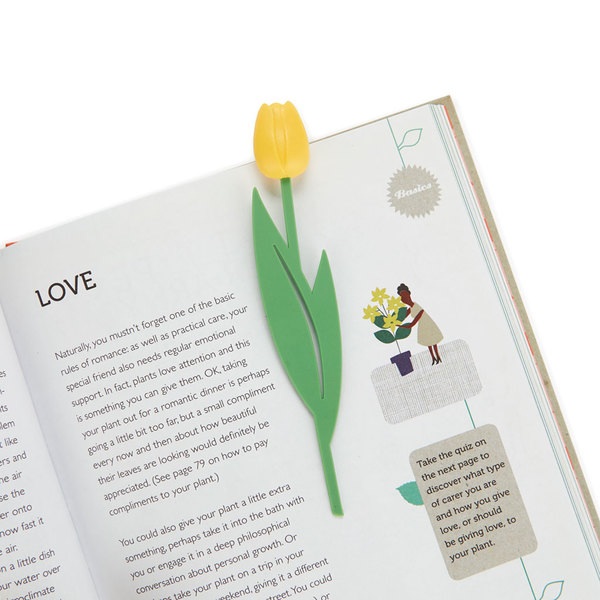 alvi Marcapáginas Tulip Color amarillo Punto de lectura para libros en forma de tulipán de color, fi