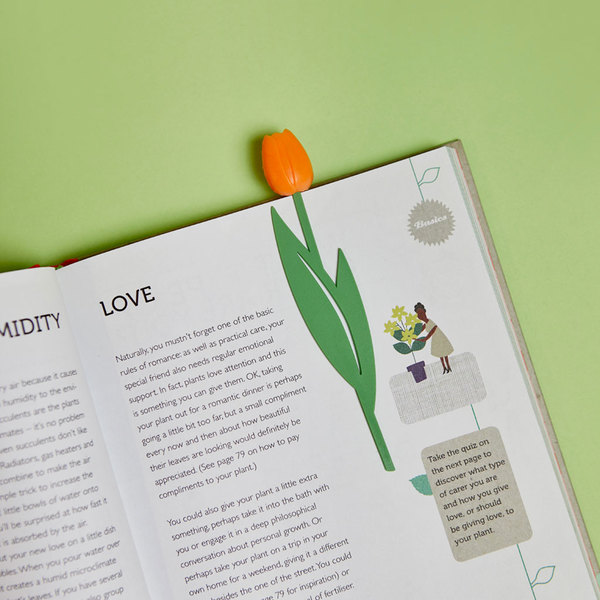 alvi Marcapáginas Tulip Color naranja Punto de lectura para libros en forma de tulipán de color, fin