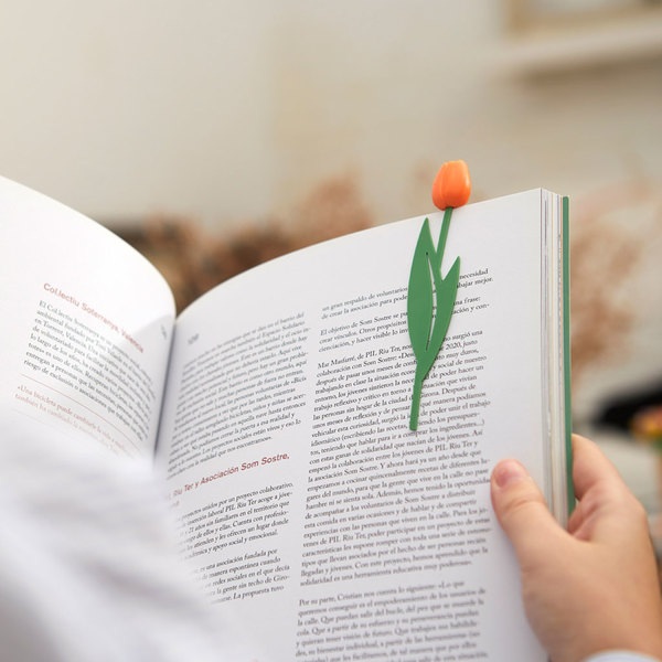 alvi Marcapáginas Tulip Color naranja Punto de lectura para libros en forma de tulipán de color, fin