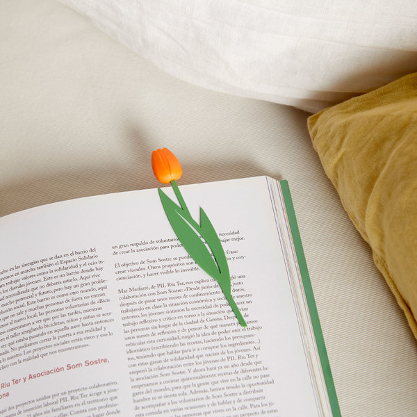 alvi Marcapáginas Tulip Color naranja Punto de lectura para libros en forma de tulipán de color, fin