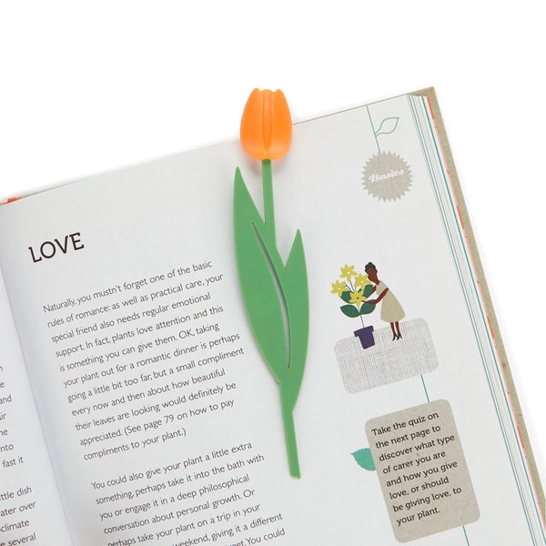 alvi Marcapáginas Tulip Color naranja Punto de lectura para libros en forma de tulipán de color, fin