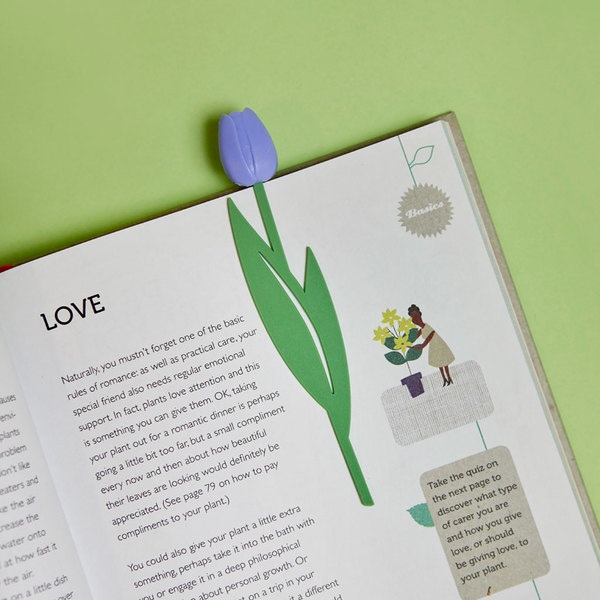 alvi Marcapáginas Tulip Color púrpura Punto de lectura para libros en forma de tulipán de color, fin