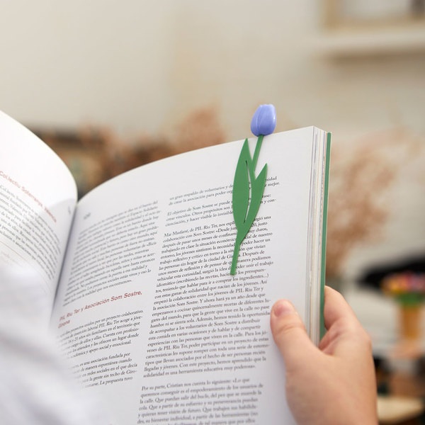 alvi Marcapáginas Tulip Color púrpura Punto de lectura para libros en forma de tulipán de color, fin