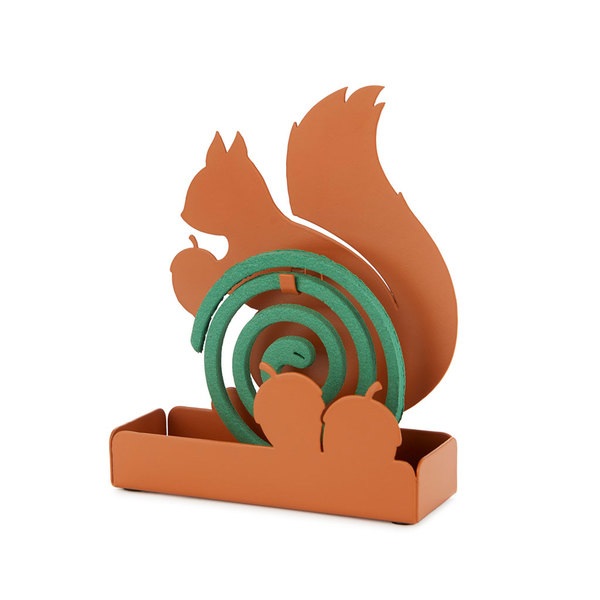 Balvi Supporto zampirone per zanzare Squirrel Colore marrone Include base per i residui Metallo
