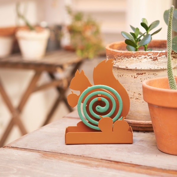 Balvi Supporto zampirone per zanzare Squirrel Colore marrone Include base per i residui Metallo