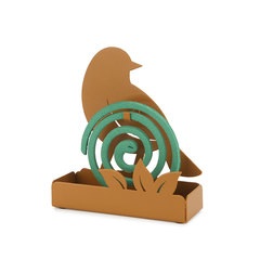 Balvi Soporte espiral mosquitos Birdie Color marrón Incluye base para los residuos Metal