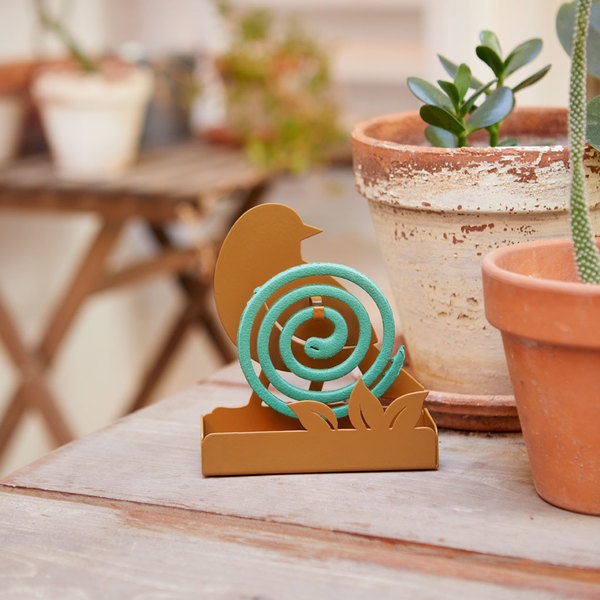 Balvi Soporte espiral mosquitos Birdie Color marrón Incluye base para los residuos Metal