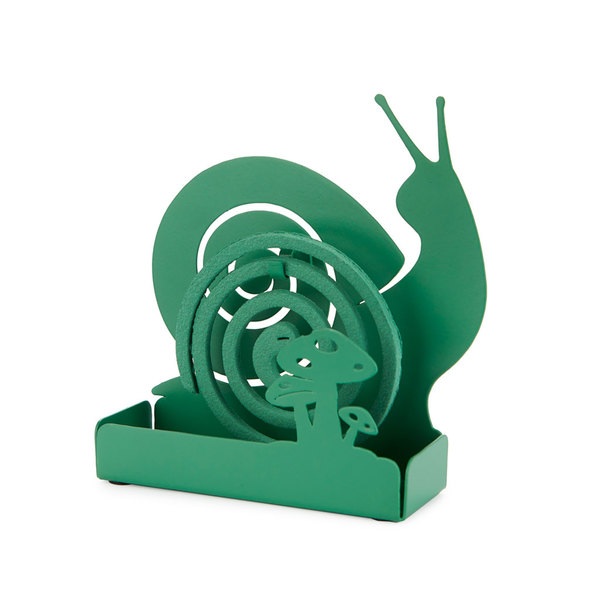 Balvi Soporte espiral mosquitos Snail Color verde Incluye base para los residuos Metal