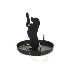Balvi Ringhalter Puppy Farbe Schwarz Schmuckhalter in Form einer Hundesilhouette Metall