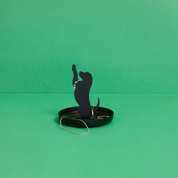 Balvi Ringhalter Puppy Farbe Schwarz Schmuckhalter in Form einer Hundesilhouette Metall