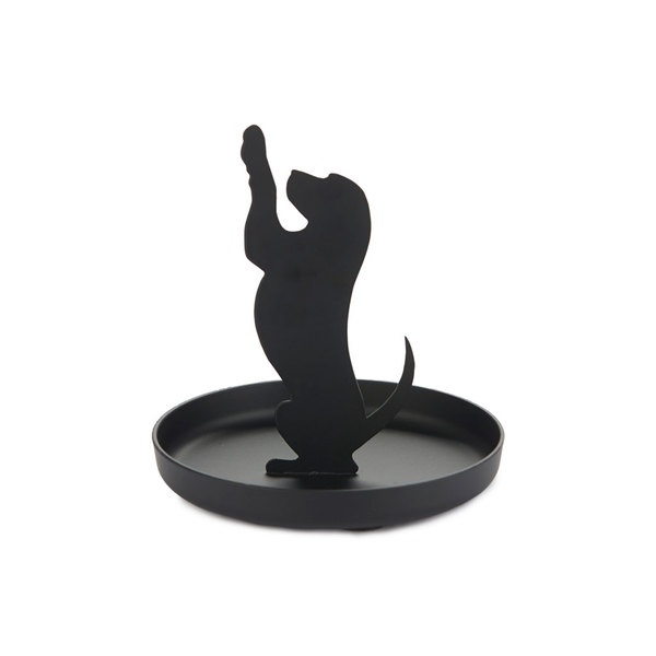 Balvi Ringhalter Puppy Farbe Schwarz Schmuckhalter in Form einer Hundesilhouette Metall