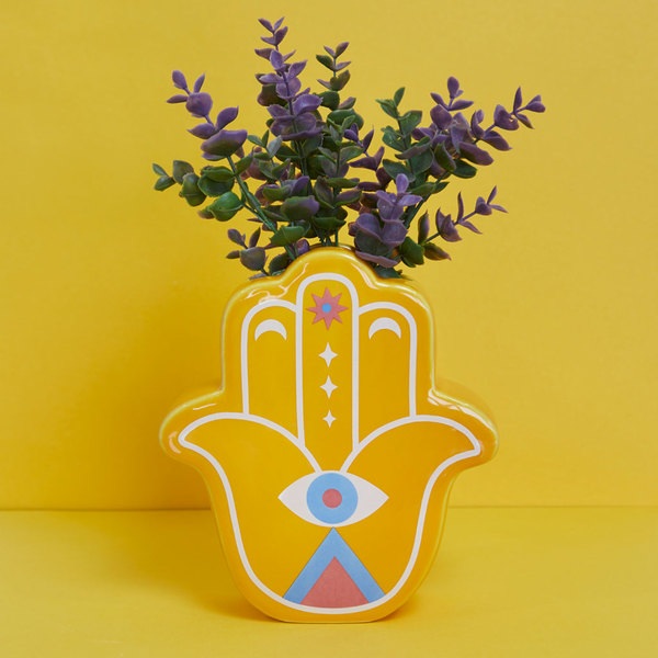 Balvi Vase Lucky Hand Couleur jaune La main de la chance Céramique 21cm
