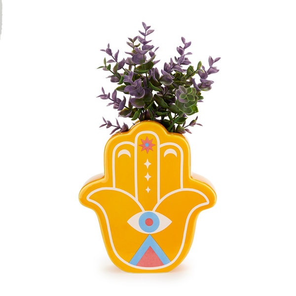 Balvi Vase Lucky Hand Couleur jaune La main de la chance Céramique 21cm