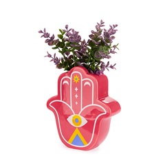 Balvi Vase Lucky Hand Red colour Ceramic 21cm