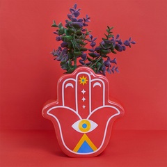 Balvi Vase Lucky Hand Red colour Ceramic 21cm