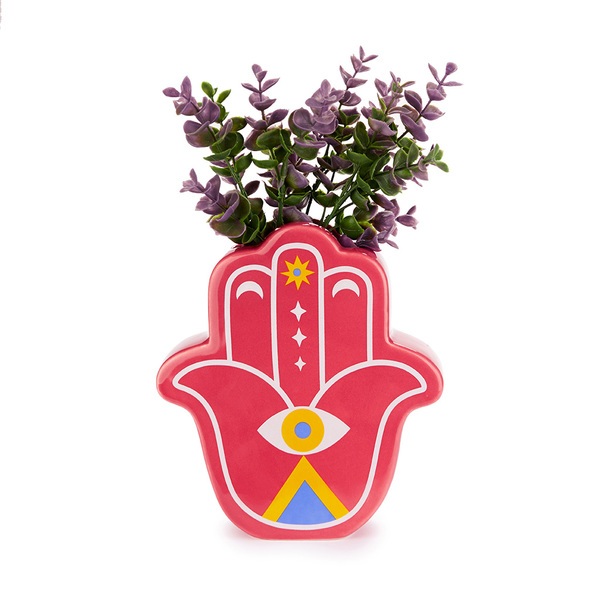 Balvi Vase Lucky Hand Couleur rouge La main de la chance Céramique 21cm