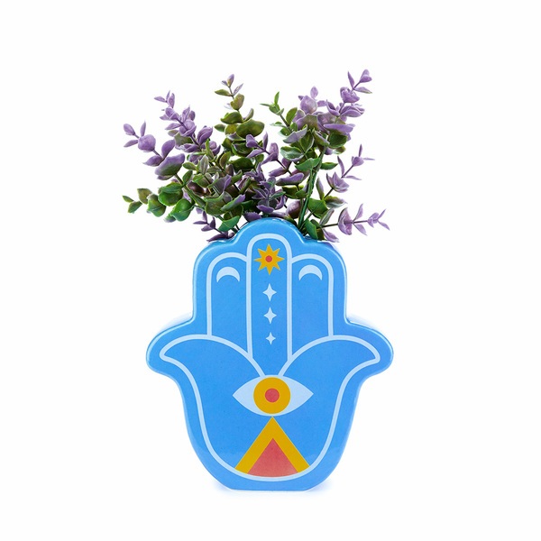 Balvi Vase Lucky Hand Couleur bleu La main de la chance Céramique 21cm